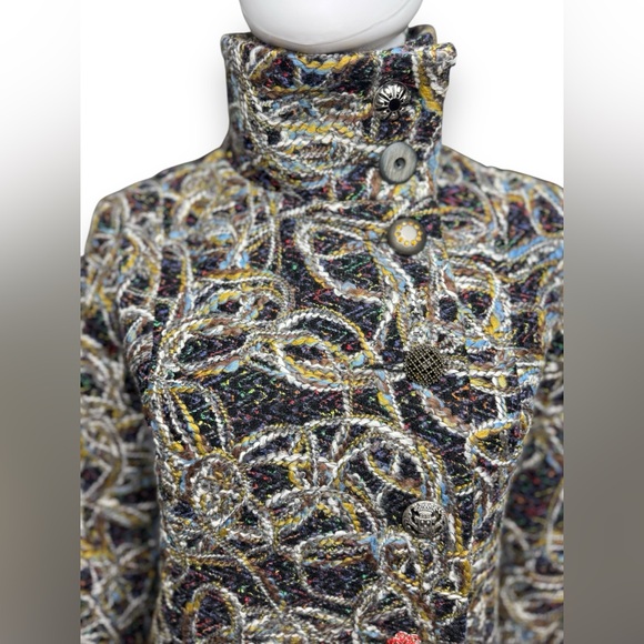 NWT Desigual Abstracto Tierra Wool Blend Embroidered Coat - Picture 4 of 12